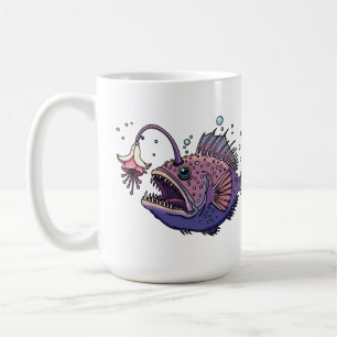 Fantasy Anglerfish with Floral Lure Coffee Mug