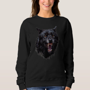 Fantasy Angry Wolf Motif Illustration Wolf Sweatshirt