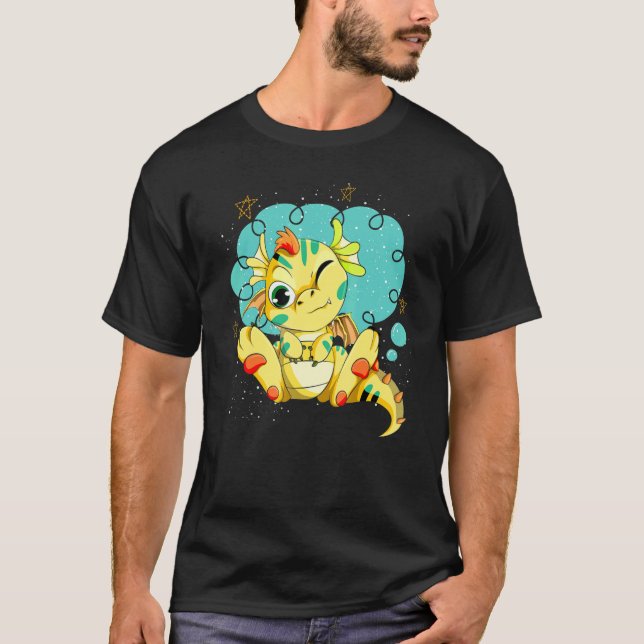 Fantasy Animal   Cute Mythical Creature Dragon T-Shirt (Front)