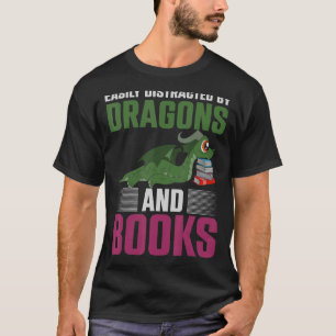 Fantasy Animal Dragon Book Reading  Book Dragon T-Shirt
