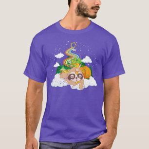 Fantasy Animal Unicorn Rainbow Cute Lazy Animal Sl T-Shirt