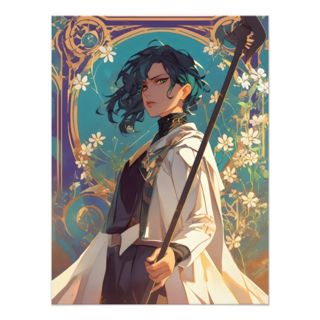 Fantasy Anime Girl Magic Photo Print (Front)
