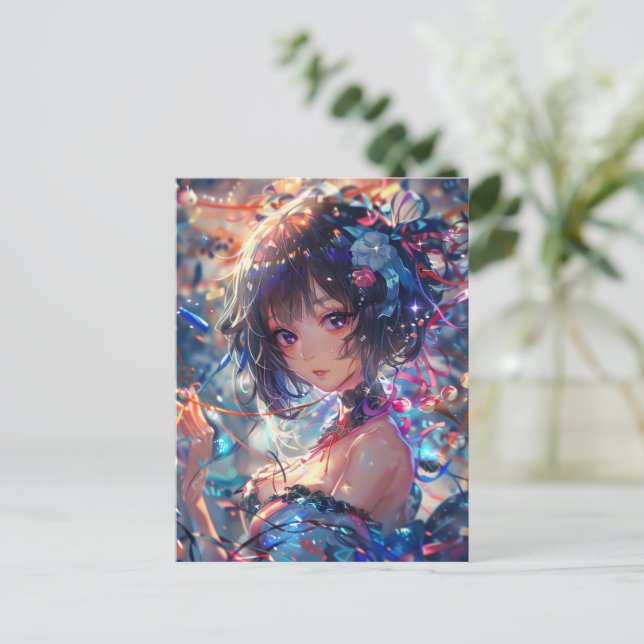 Fantasy Anime Girl Postcard (Standing Front)