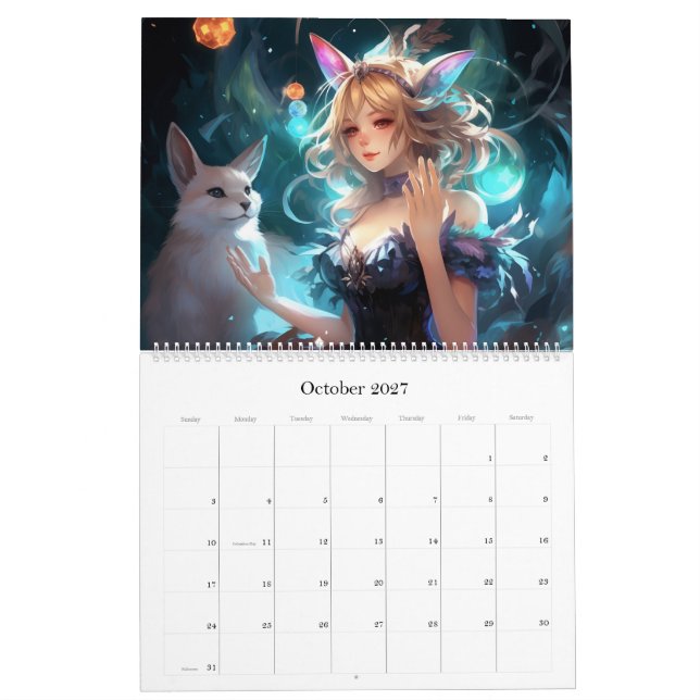 Fantasy Anime Worlds 2024 Calendar (Oct 2027)