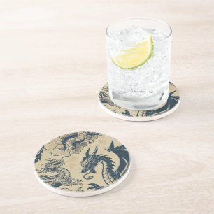 Fantasy Antiqued Dragons  Coaster