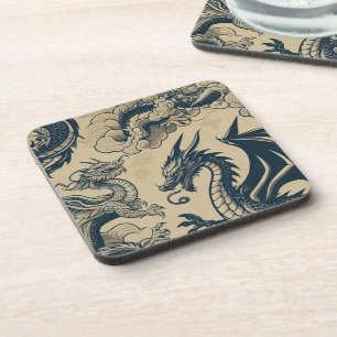 Fantasy Antiqued Dragons  Coaster