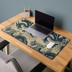 Fantasy Antiqued Dragons Desk Mat