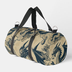 Fantasy Antiqued Dragons Duffle Bag