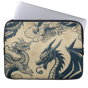 Fantasy Antiqued Dragons Laptop Sleeve