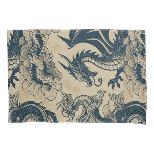 Fantasy Antiqued Dragons Pillowcase