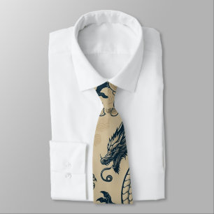 Fantasy Antiqued Dragons Tie