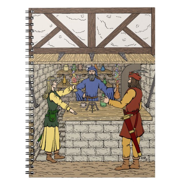 Fantasy Apothecary Shop Spiral Notebook (Front)