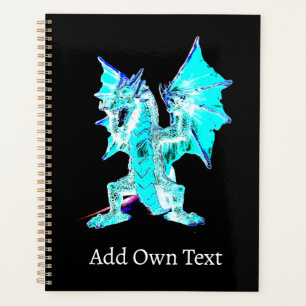 Fantasy Aqua Blue Dragon Planner