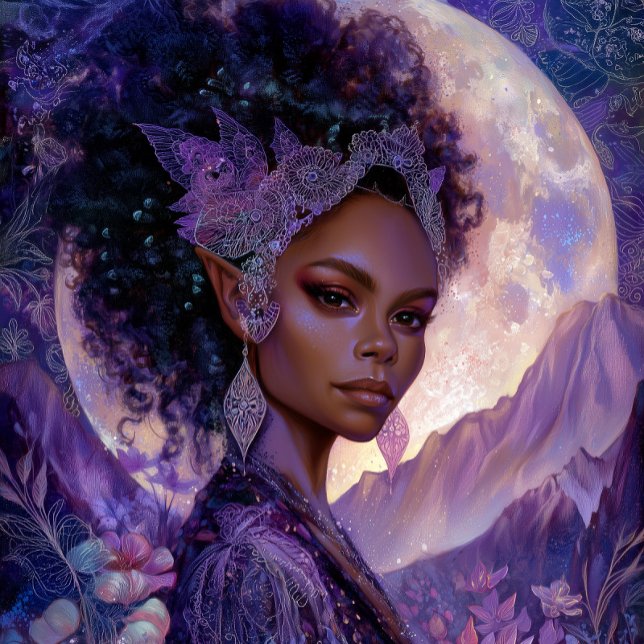  Fantasy Art African American Moon Elf Goddess Poster (Creator Uploaded)