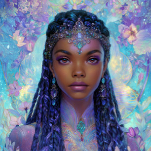 Fantasy Art Black Girl Black Queen Goddess Poster