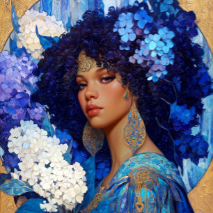 Fantasy Art Black Girl Black Queen Goddess Poster