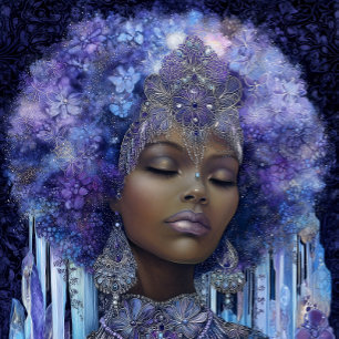 Fantasy Art Black Girl Black Queen Goddess Poster
