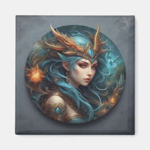 Fantasy Art Female Warrior Colourful Vibrant  Magnet