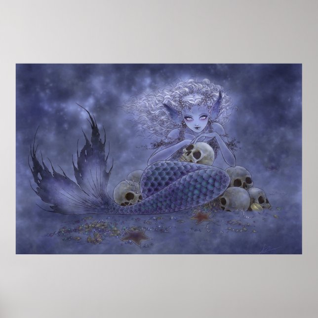 Fantasy Art Print - Dark Mermaid (Front)