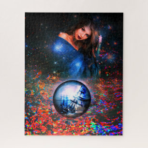 Fantasy art puzzle with woman and pirate ship