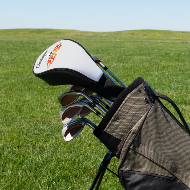 Fantasy Art Skull And Flames Design Golf Head Cover (In Situ)