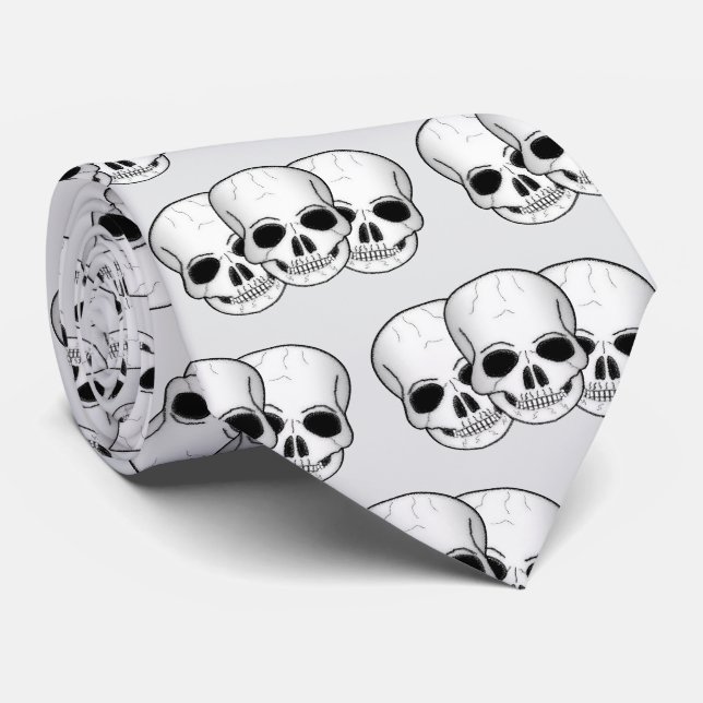 Fantasy Art Skull Design Tie (Rolled)