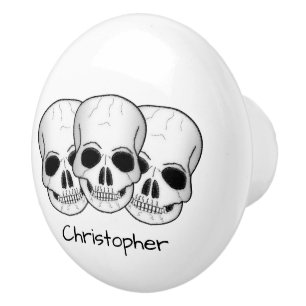 Fantasy Art Skulls Design Personalised Ceramic Knob