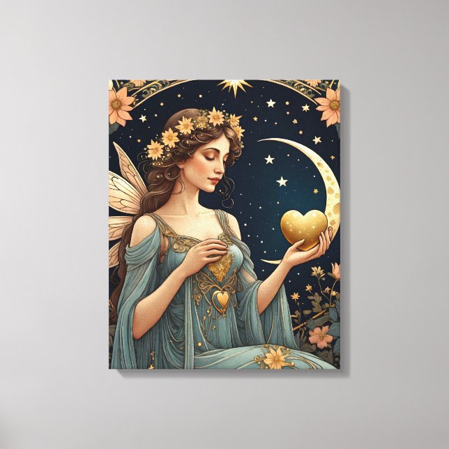 fantasy art woman tarot style  canvas print (Front)