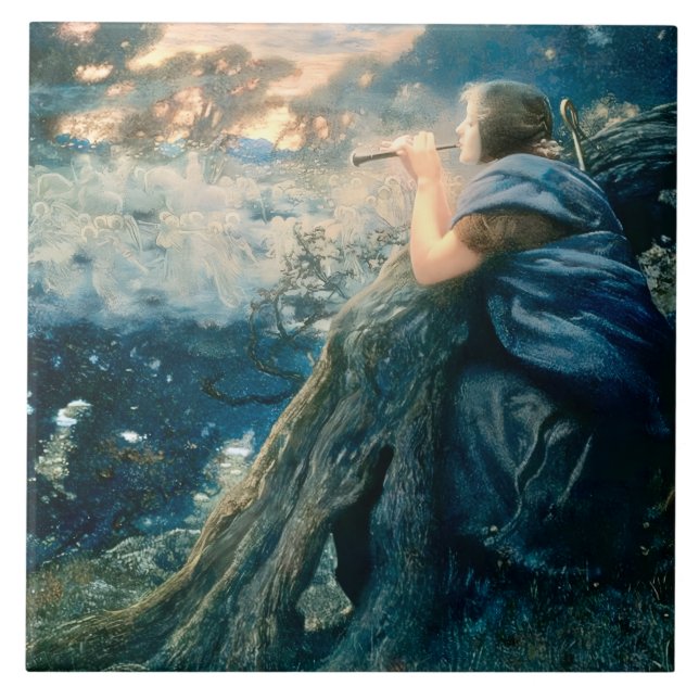 "Fantasy at Twilight" by Edward Robert Hughes Tile (Front)