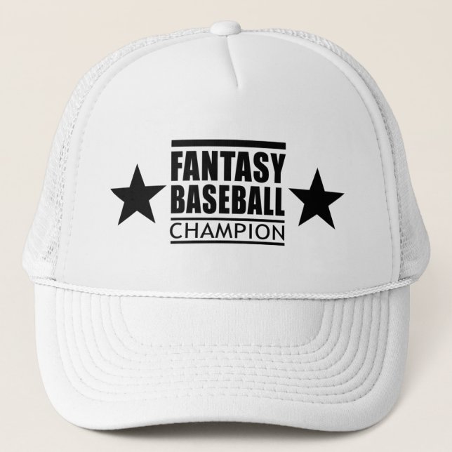 Fantasy Baseball Champion Stars Trucker Hat (Front)