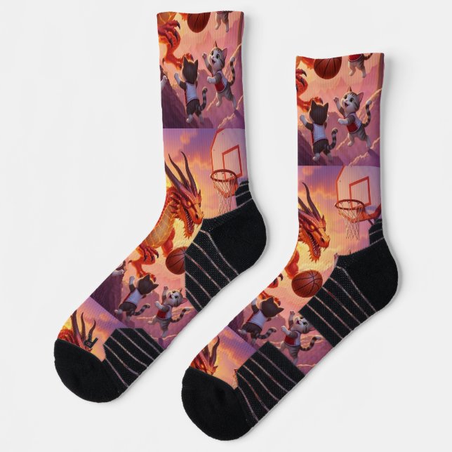 Fantasy Basketball League: Dragon vs Cats Hoops Ar Socks (Left)
