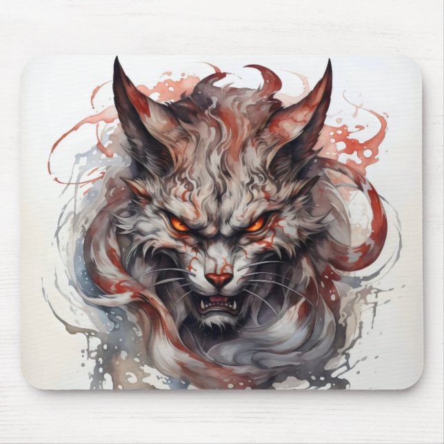 Fantasy Beast Cat Mouse Pad (Front)