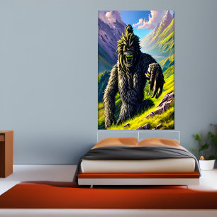 Fantasy beast in the forest   AI Art Poster