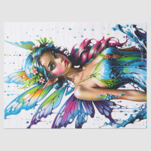 Fantasy Beautiful Colourful Cyan Green Fairy Tissue Paper