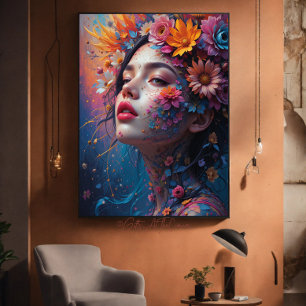 Fantasy Beautiful Colourful Flower Fairy Princess Canvas Print
