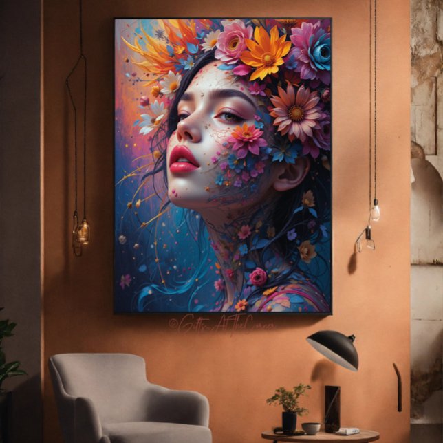 Fantasy Beautiful Colourful Flower Fairy Princess Canvas Print (Creator Uploaded)