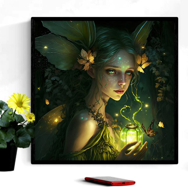 Fantasy Beautiful Green Forest Fairy 2 Poster (Creator Uploaded)