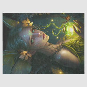 Fantasy Beautiful Green Forest Fairy Decoupage Tissue Paper