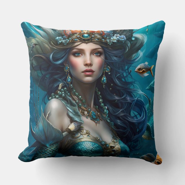 Fantasy Beautiful Mermai Princess Cushion (Front)