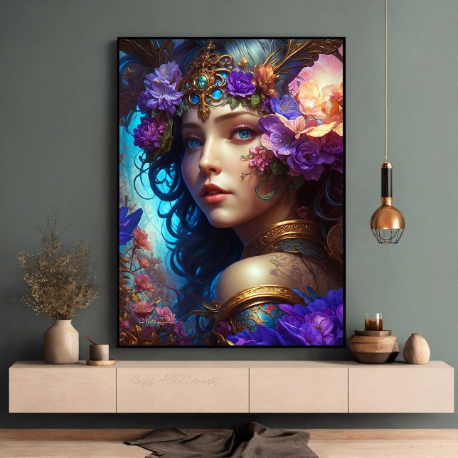 Fantasy Beautiful Purple Flower Fairy Poster (Creator Uploaded)