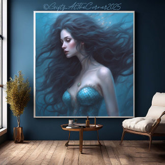 Fantasy Beautiful Siren Mermaid  Canvas Print