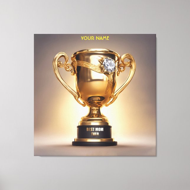 Fantasy Best Mum Ever Trophy Canvas Print (Front)