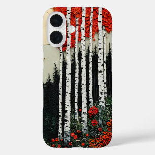 Fantasy birch forest aesthetic design iPhone 16 case