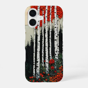 Fantasy birch forest aesthetic design iPhone 16 case