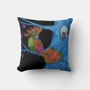 Fantasy Bird - Night & Day - Reversible Pillow