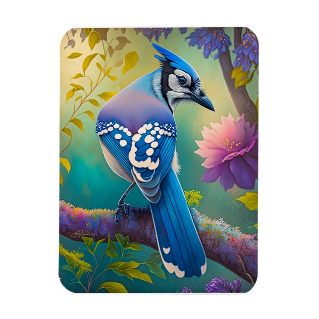 Fantasy Birds Blue Jay Magnet (Vertical)