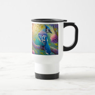 Fantasy Birds Blue Jay Travel Mug