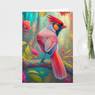 Fantasy Birds Male Cardinal Card