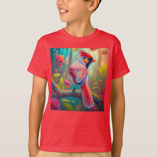 Fantasy Birds Male Cardinal T-Shirt (Front)