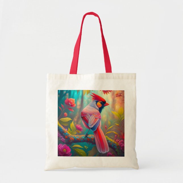 Fantasy Birds Male Cardinal Tote Bag (Front)